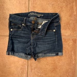 American Eagle dark blue jean shorts
